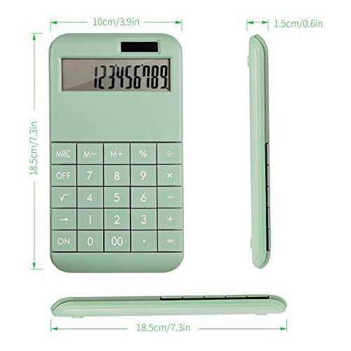  EooCoo Basic Standard Calculator 12 Digit Desktop Calculator with Large LCD Display for Office, School, Home & Business Use, Modern Design - Green