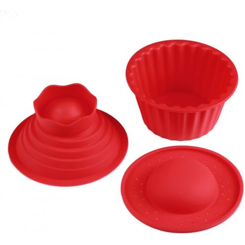  [아마존베스트]eoocvt 3 Pack Giant Big Silicone Cupcake Cake Mould Top Cupcake Bake Set Baking Mold