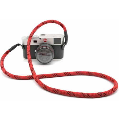  Eorefo Camera Strap Vintage 100cm Nylon Climbing Rope Camera Neck Shoulder Strap for Micro Single and DSLR Camera.(Red/Black)