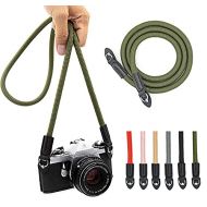 Eorefo Camera Strap Vintage 100cm Nylon Climbing Rope Camera Neck Shoulder Strap for Micro Single and DSLR Camera.(Army Green)