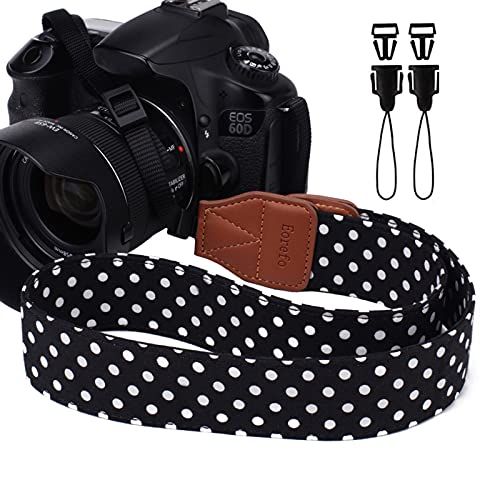  Eorefo Camera Strap Women Camera Neck Strap Shoulder Belt Strap for Compact Digital Camera, Mirrorless Camera, Small DSLR Camera, Instant Camera.(Black)