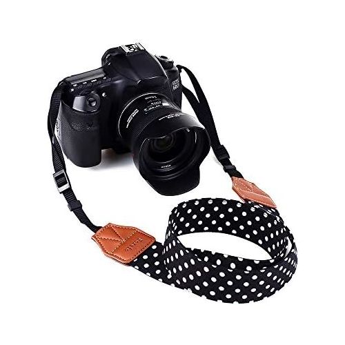  [아마존베스트]Eorefo Camera Strap Vintage Universal Shoulder Neck Belt Strap for All DSLR Camera Nikon Canon Sony Olympus Samsung Pentax Fujifilm,Black.