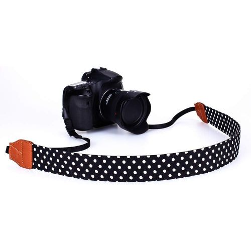  [아마존베스트]Eorefo Camera Strap Vintage Universal Shoulder Neck Belt Strap for All DSLR Camera Nikon Canon Sony Olympus Samsung Pentax Fujifilm,Black.