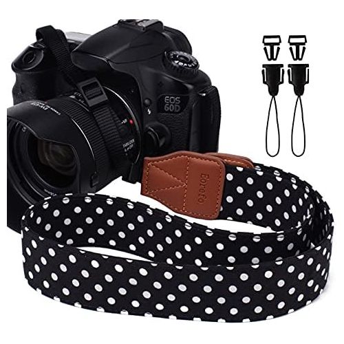  [아마존베스트]Eorefo Camera Strap Vintage Universal Shoulder Neck Belt Strap for All DSLR Camera Nikon Canon Sony Olympus Samsung Pentax Fujifilm,Black.