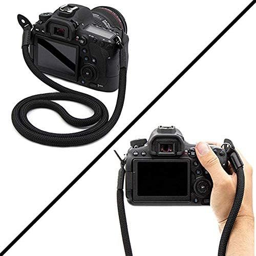  [아마존베스트]Eorefo Camera Strap Vintage 100cm Nylon Climbing Rope Camera Neck Shoulder Strap for Micro Single and DSLR Camera,Black.