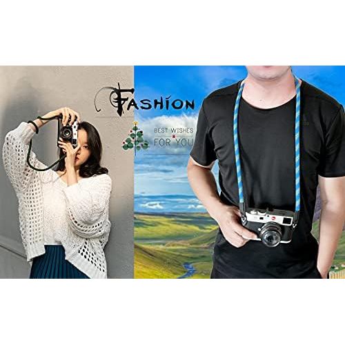  Eorefo Camera Strap Vintage 100cm Nylon Climbing Rope Camera Neck Shoulder Strap for Micro Single and DSLR Camera (Grey)