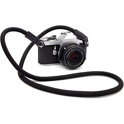  Eorefo Camera Strap Vintage 100cm Nylon Climbing Rope Camera Neck Shoulder Strap for Micro Single and DSLR Camera.(Black)