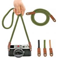 Eorefo Camera Strap Vintage 100cm Camera Rope Strap Neck Shoulder Belt Strap for Mirrorless and Dslr Camera.(Army Green)