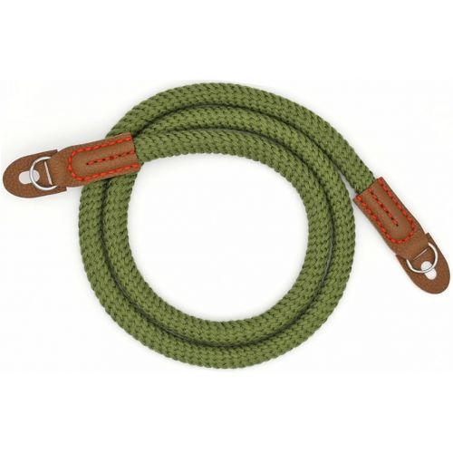  Eorefo Camera Strap Vintage 100cm Camera Rope Strap Neck Shoulder Belt Strap for Mirrorless and Dslr Camera.(Army Green)