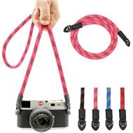 Eorefo Camera Strap Vintage 100cm Nylon Climbing Rope Camera Neck Shoulder Strap for Micro Single and DSLR Camera (Pink)