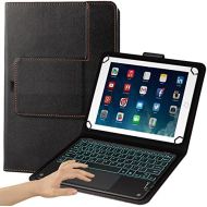[아마존베스트]Eoso TouchPad Keyboard case for 9, 10,10.1,10.5 Tablets,2-in-1 Bluetooth Wireless Keyboard with Touchpad & Leather Folio Cover(Black)