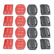 E-outstanding 16Pcs Adhesive Mounts Set with 4 PCS Flat Surface Mount,4 PCS Curved Surface Mount,8 PCS 3M Adhesive for GoPro Hero 4/3+ /3/2/1