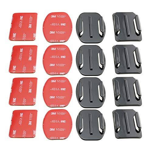  E-outstanding 16Pcs Adhesive Mounts Set with 4 PCS Flat Surface Mount,4 PCS Curved Surface Mount,8 PCS 3M Adhesive for GoPro Hero 4/3+ /3/2/1