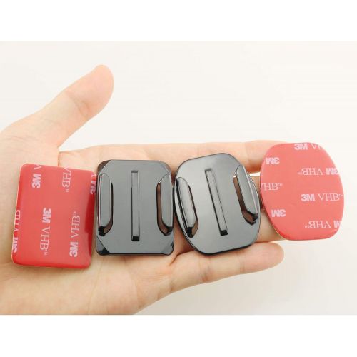  E-outstanding 16Pcs Adhesive Mounts Set with 4 PCS Flat Surface Mount,4 PCS Curved Surface Mount,8 PCS 3M Adhesive for GoPro Hero 4/3+ /3/2/1