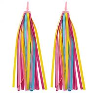 E-outstanding Streamers Tassel 1Pair Bicycle Bike Scooter Handlebars Colorful Ribbons Tassels for Boys Girls Yellow and Pink