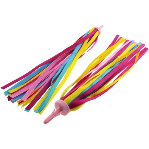  E-outstanding Streamers Tassel 1Pair Bicycle Bike Scooter Handlebars Colorful Ribbons Tassels for Boys Girls Yellow and Pink