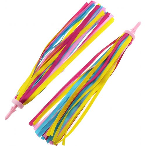  E-outstanding Streamers Tassel 1Pair Bicycle Bike Scooter Handlebars Colorful Ribbons Tassels for Boys Girls Yellow and Pink