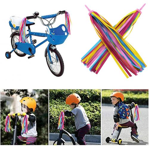  E-outstanding Streamers Tassel 1Pair Bicycle Bike Scooter Handlebars Colorful Ribbons Tassels for Boys Girls Yellow and Pink