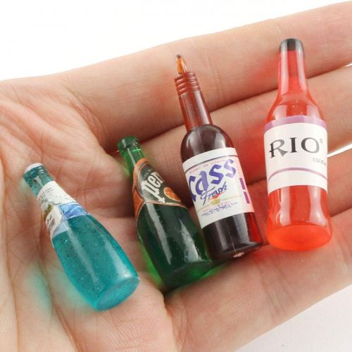  E-outstanding Miniature Beverage Bottle 12PCS Mini Bottles of Drink Fruit Wine for Dollhouse Decoration