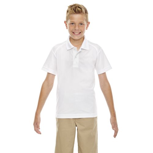  Eperformance Boys Shield Snag Protection White 701 Short-Sleeve Polo