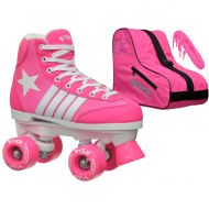 Epic Star Carina Pink High-Top Quad Roller Skates Package by Epic Skates
