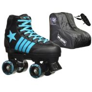 Epic Star Hydra Black and Blue High-Top Quad Roller Skates Package by Epic Skates