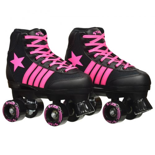  Epic Star Vela Black and Pink High-Top Quad Roller Skates Package by Epic Skates