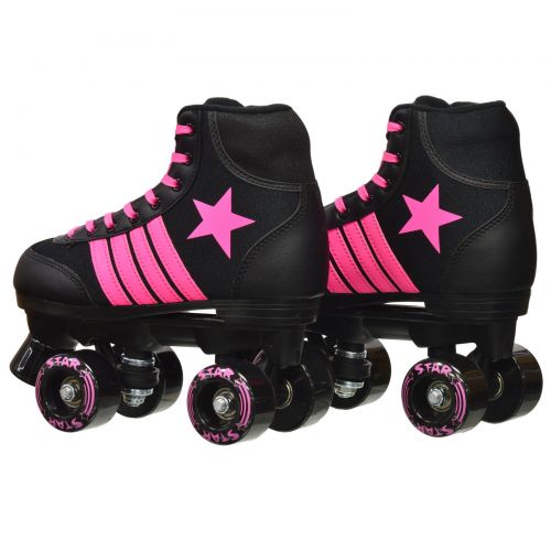  Epic Star Vela Black and Pink High-Top Quad Roller Skates Package by Epic Skates