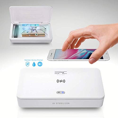 Epic Citytek UV Phone Sanitizer Box with Wireless Charger Aroma Diffuser Voice Prompt UV Box Sterilizer for Cell Phones, Watches, Glasses, Jewelry