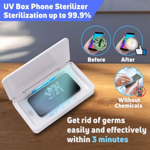  Epic Citytek UV Phone Sanitizer Box with Wireless Charger Aroma Diffuser Voice Prompt UV Box Sterilizer for Cell Phones, Watches, Glasses, Jewelry