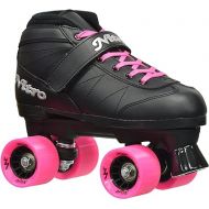 Epic Skates Super Nitro Indoor/Outdoor Quad Speed Roller Skates, Black/Pink, Adult 8