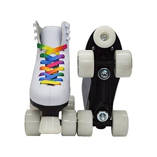  Epic Skates Epic Allure Light-Up Quad Roller Skates, White, Ladies 8