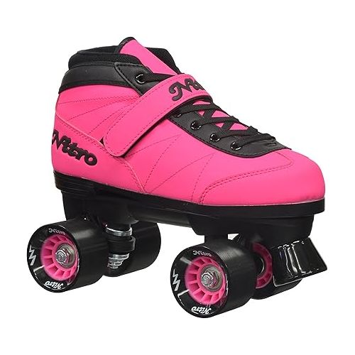  Epic Skates Epic Nitro Turbo Pink Quad Speed Roller Skates Package Black/Pink 8