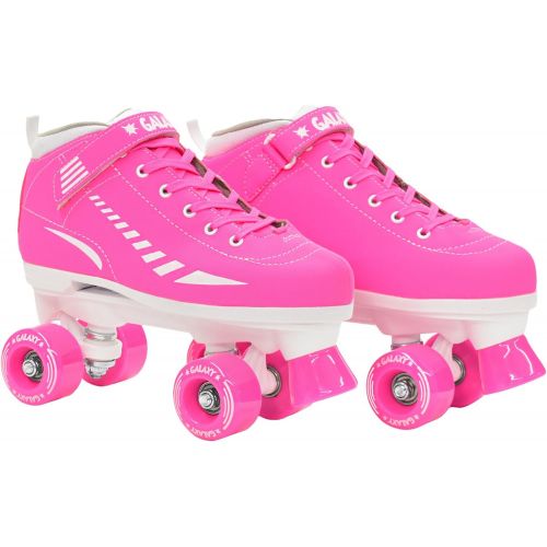  Epic Skates Epic Pink Galaxy Elite Quad Roller Skate 3-Piece Bundle