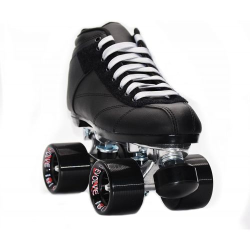  Epic Skates New Black Evolution Quad Roller Jam Speed Skates & Bag Bundle! (Mens 6)