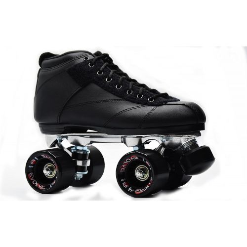  Epic Skates New Black Evolution Quad Roller Jam Speed Skates & Bag Bundle! (Mens 6)