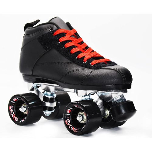  Epic Skates New Black Evolution Quad Roller Jam Speed Skates & Bag Bundle! (Mens 6)