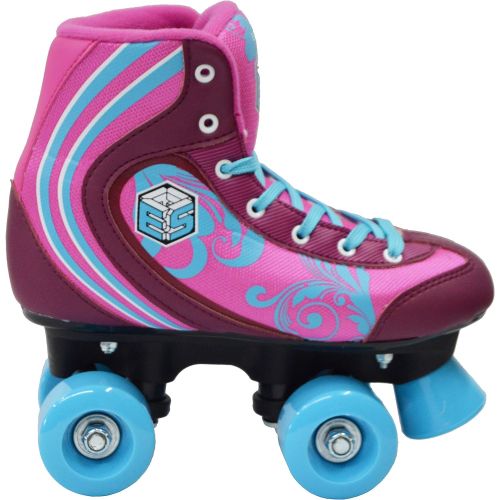  Epic Skates New! Epic Cotton Candy Quad Roller Skates w/2 Pr. Laces (Pink & Blue)