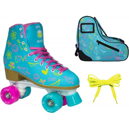  Epic Skates Epic Splash High-Top Indoor/Outdoor Quad Roller Skate Limited Edition Bundle