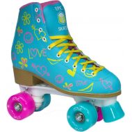 Epic Skates Epic Splash High-Top Indoor / Outdoor Quad Roller Skates w/ 2 pr of Laces (Pink & Yellow) - Womens