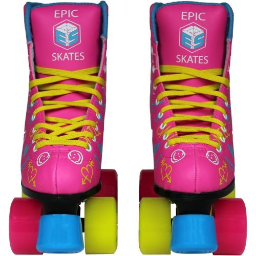  [아마존베스트]Epic Skates Epic Blush Indoor/Outdoor Fashion High-Top Quad Roller Skates
