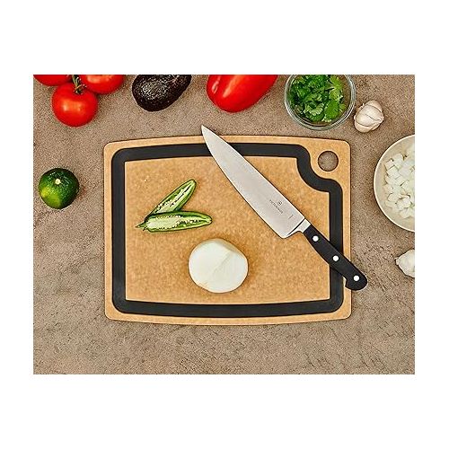  Epicurean Gourmet Series Cutting Board with Juice Groove, 14.5-Inch by 11.25-Inch, Natural/Slate