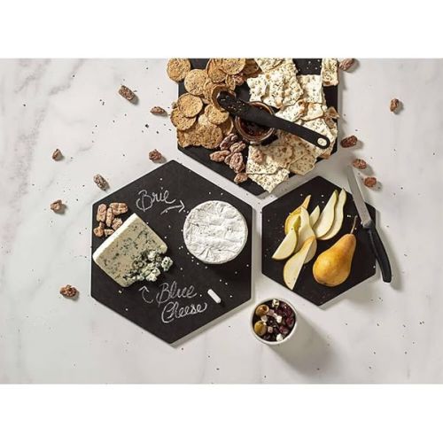  Epicurean Hexagon Display/Serving Board, 9-Inch by 8-Inch, Slate