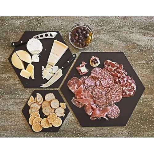  Epicurean Hexagon Display/Serving Board, 9-Inch by 8-Inch, Slate