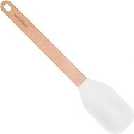 Silicone Series Large Spoonula-Natural Handle with White Head