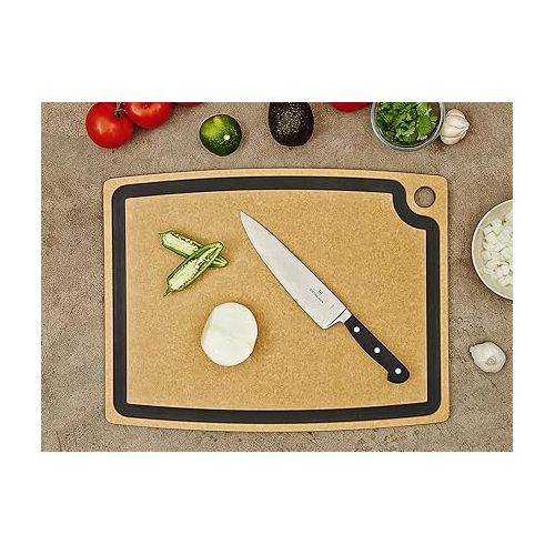  Epicurean Gourmet Series Cutting Board with Juice Groove, 17.5-Inch by 13-Inch, Natural/Slate