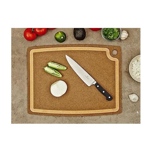  Epicurean Gourmet Series Cutting Board with Juice Groove, 19.5-Inch by 15-Inch, Nutmeg/Natural