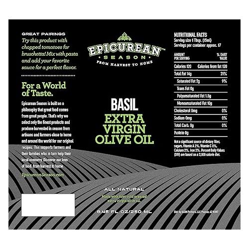  EPICUREAN SEASON Basil Extra Virgin Olive Oil, 250 ML