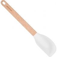 Silicone Series Large Spatula-Natural Handle with White Head