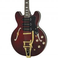 Epiphone},description:The warm, clear tone of the Riviera electric guitar makes it a perfect instrument for jazz, blues, or country. Its semi-hollow body is crafted of laminated ma